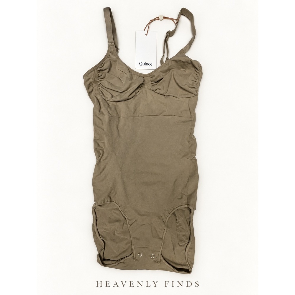 Quince Sculpting Bodysuit XL Clay Seamless Shapewear Adjustable Straps NWT